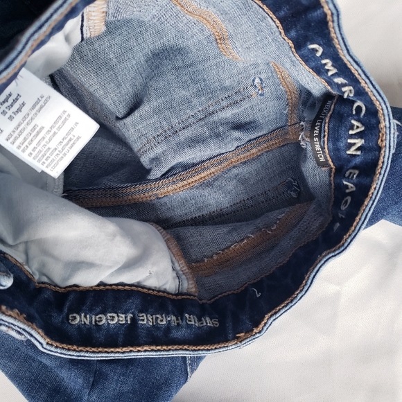 AE Ne(x)t Level High-Waisted Rise Jegging Blue Jeans 00 - Picture 5 of 12